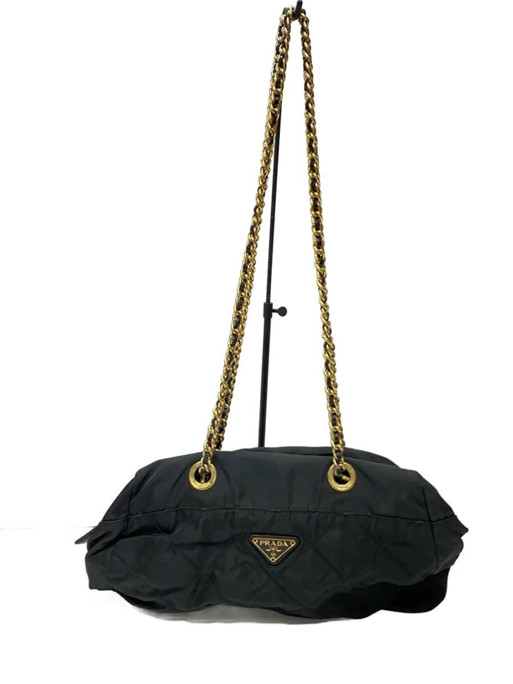 Prada Quilted Chain Shoulder Bag Black